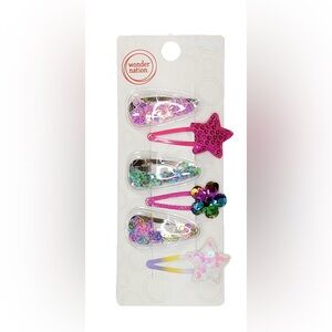 🔴 3/$12‎ Wonder Nation Colorful 6-Piece Hair Clips Set! NEW!